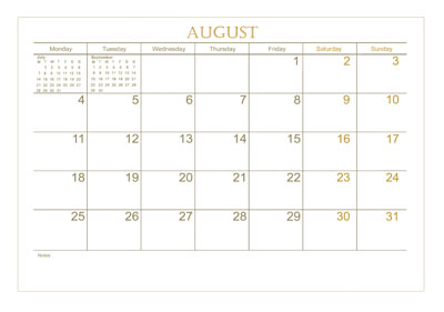 Mushroom art calendar_2025_August