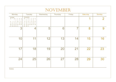 Mushroom art calendar_2025_November