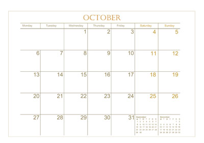 Mushroom art calendar_2025_October