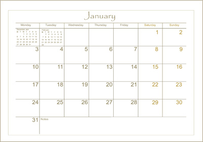 Mushroom calendar 2022 - January