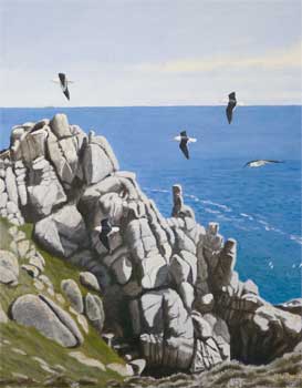 Porthgwarra Cliffs, acrylic on canvas original, prints on canvas and paper
