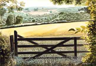 Cornish Gateway, fine art print from watercolour painting