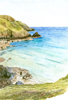 Gaider Cove, fine art print from watercolour painting by Peter Thwaites