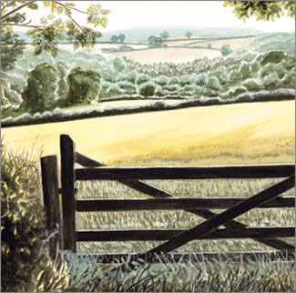 Gateway, from a watercolour painting by Peter Thwaites