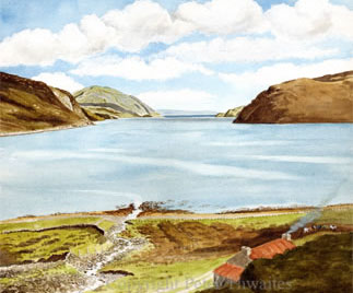 Loch Seaforth, fine art print from watercolour painting by Peter Thwaites