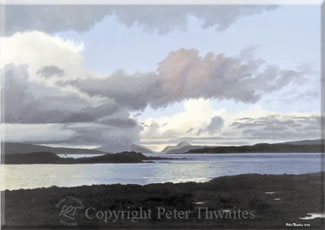 Sound of Mull, print on canvas from acrylic painting on canvas by Peter Thwaites